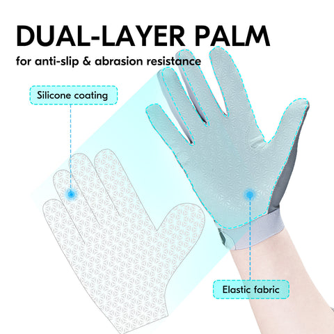 VGO 1pair UV Protection Summer Outdoor Gloves for unisex-adult with cool feeling,Anti-UV Gloves Sun Protective UPF 50+ Full Finger Muti-purpose Gloves,Breathable,Anti-slip(AL2518)