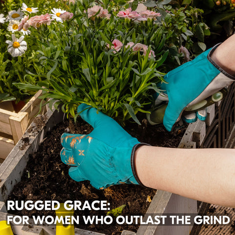 VGO 1 Pair Premium Genuine Goat Leather Puncture Resistant Palm and Fingertips Gardening Gloves For Women(GA3561/GA7454)