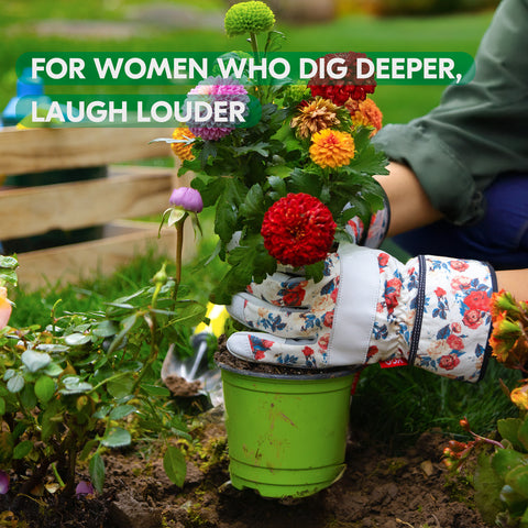 VGO 1 Pair Premium Genuine Goat Leather Puncture Resistant Palm and Fingertips Gardening Gloves For Women(GA3561/GA7454)