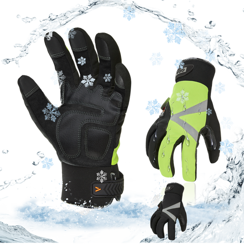 VGO -4℉ or above 3M Thinsulate C100 Lined High Dexterity Touchscreen Synthetic Leather Winter Warm Work Gloves, Waterproof Insert (SL8777FW）