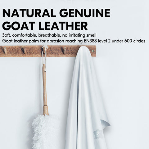 VGO 1/3 Pairs High Dexterity Soft Genuine Goat Leather Palm Touchscreen Construction Maintenance Light Duty Work Gloves For Men (3Colors, GA7673)