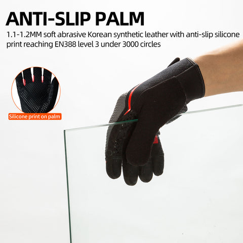 VGO 1 Pair Synthetic Leather Anti-Slip Light Duty Work Gloves, Velcro Closure ( Black, SL9720)