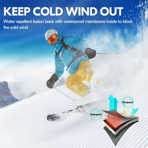 VGO 2 Pairs Age 10-14 Junior -4℉ or Above 3M Thinsulate G80 Lined Winter Outdoor Gloves (Black/Red,PVC2460FW-J)