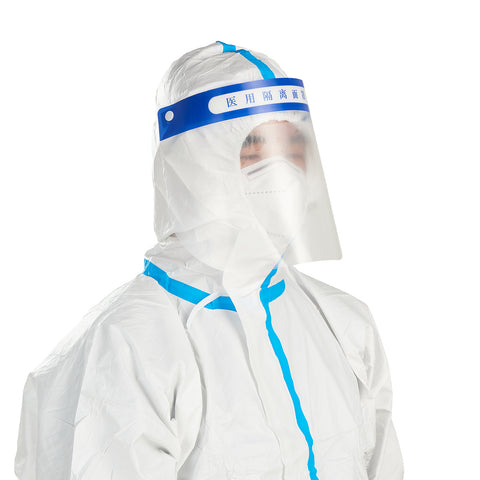 VGO Suits - 6 Sizes Options (1 PC) - Fabric Passed AAMI Level 4 Disposable Coverall PPE Suit for Biohazard Chemical Protection - CoverU Full Body Protective Clothing with Hood
