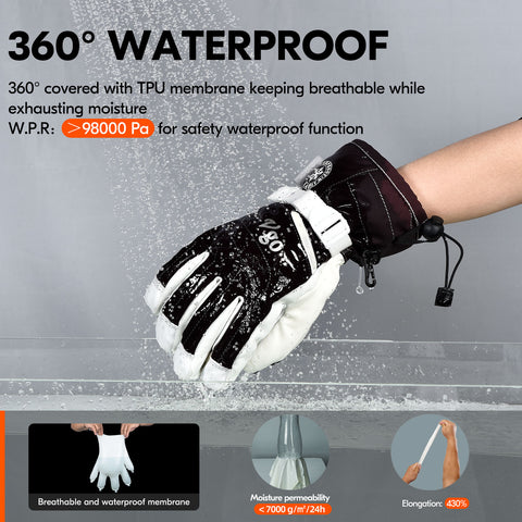 VGO 2 Pairs -20℃/-4℉ or Above 3M Thinsulate G8 Goatskin Leather Skiing Gloves (Purple/Black, SF-GA2444FW)