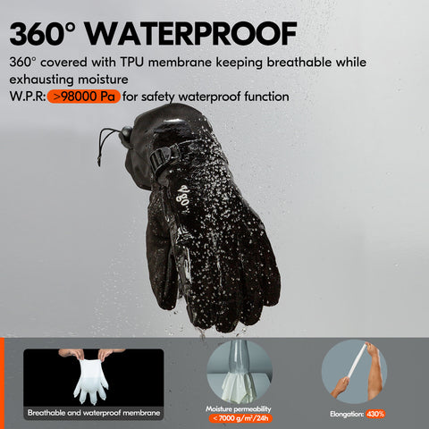 VGO 2 Pairs Age 10-14 Junior -4℉ or Above 3M Thinsulate G80 Lined Winter Outdoor Gloves (Black/Red,PVC2460FW-J)