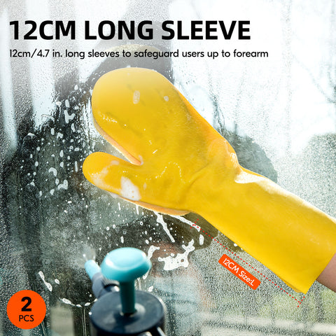 VGO 2PCS Home Garden Kitchen Dish Washing Car, Glass Cleaning Glove Sponge Palm Pads (2Right Hands,Yellow,CC006)