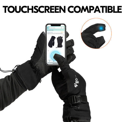 VGO 2 Pairs Age 10-14 Junior -4℉ or Above 3M Thinsulate G80 Lined Winter Outdoor Gloves (Black/Red,PVC2460FW-J)
