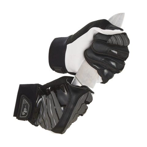 VGO 1-Pair Goat Leather Work Gloves, Mechanic Gloves, Cut Resistance ANSI A3, Touchscreen Compatible (GA9699HY)